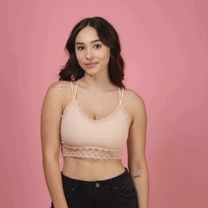 JadyK Serenity Lace Bralettes L/XL  Cream/Peach